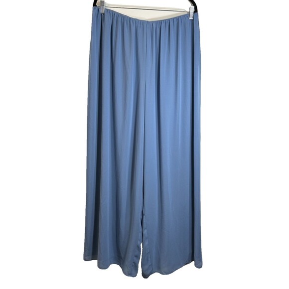 Alex Evenings Women’s Dress Pants 2X Blue Wide Leg Pull On Lined Elastic Waist - Picture 1 of 11